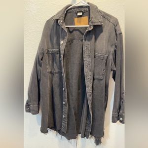 H&M black denim shirt - womens size M